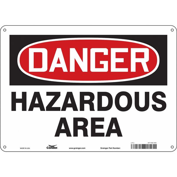 Chemical Sign, 10 in Height, 14 in Width, Aluminum, Horizontal Rectangle, English