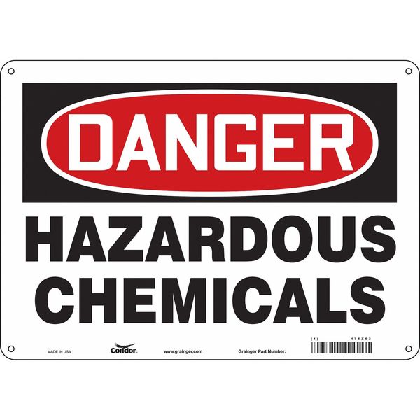 Chemical Sign, 10 in H, 14 in W, Horizontal Rectangle, English, 475Z53