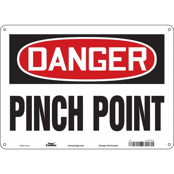 Safety Sign, 10 in Height, 14 in Width, Aluminum, Horizontal Rectangle, English, 475C89