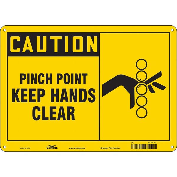 Safety Sign, 10 in Height, 14 in Width, Polyethylene, Horizontal Rectangle, English, 475C02