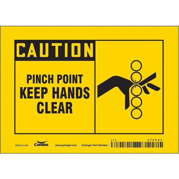Safety Sign, 5 in Height, 7 in Width, Vinyl, Horizontal Rectangle, English, 475C03
