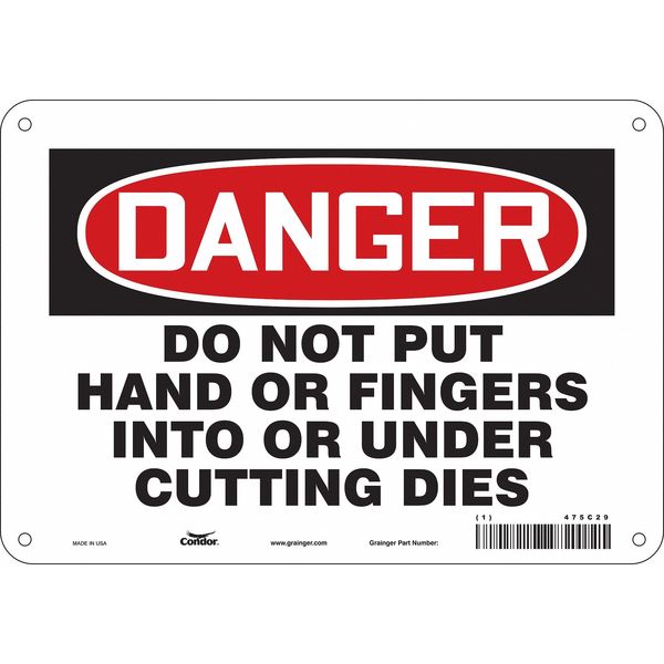 Safety Sign, 7 in Height, 10 in Width, Aluminum, Vertical Rectangle, English, 475C29
