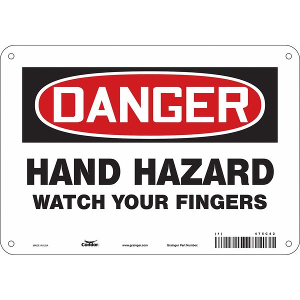 Safety Sign, 7 in Height, 10 in Width, Aluminum, Vertical Rectangle, English, 475C42