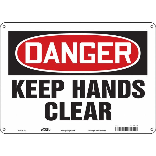 Safety Sign, 10 in Height, 14 in Width, Aluminum, Horizontal Rectangle, English, 475C57