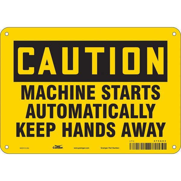 Safety Sign, 7 in Height, 10 in Width, Aluminum, Vertical Rectangle, English, 475A83