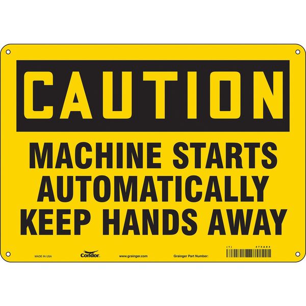Safety Sign, 10 in Height, 14 in Width, Aluminum, Horizontal Rectangle, English, 475A84