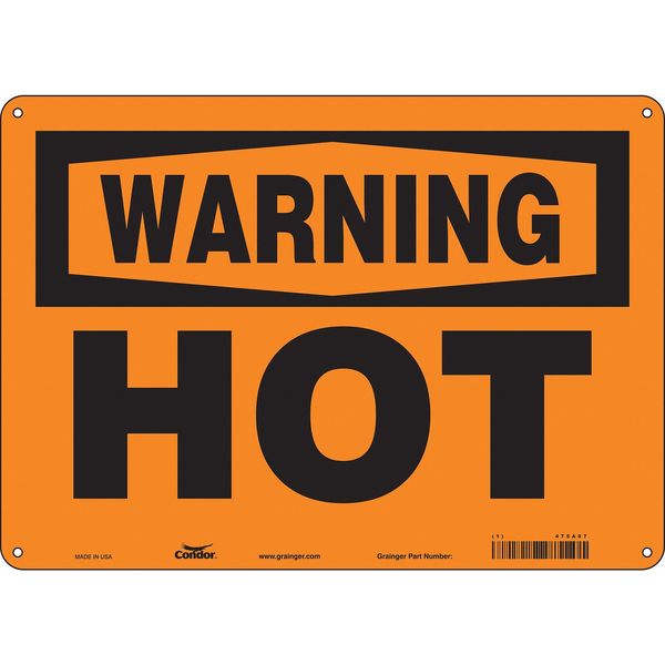 Danger Sign, 10 in H, 14 in W, Aluminum, Horizontal Rectangle, English, 475A07