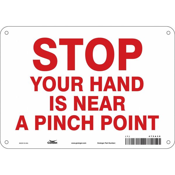 Safety Sign, 7 in Height, 10 in Width, Aluminum, Vertical Rectangle, English, 475A38