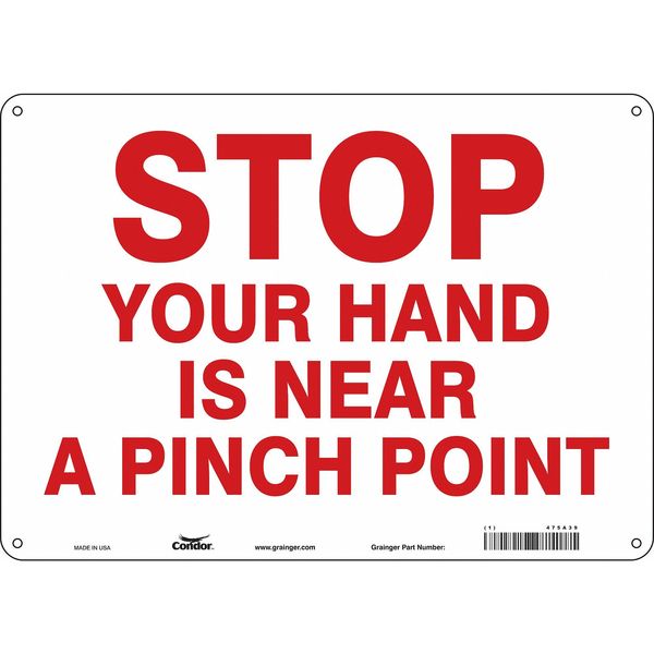 Safety Sign, 10 in Height, 14 in Width, Aluminum, Horizontal Rectangle, English, 475A39