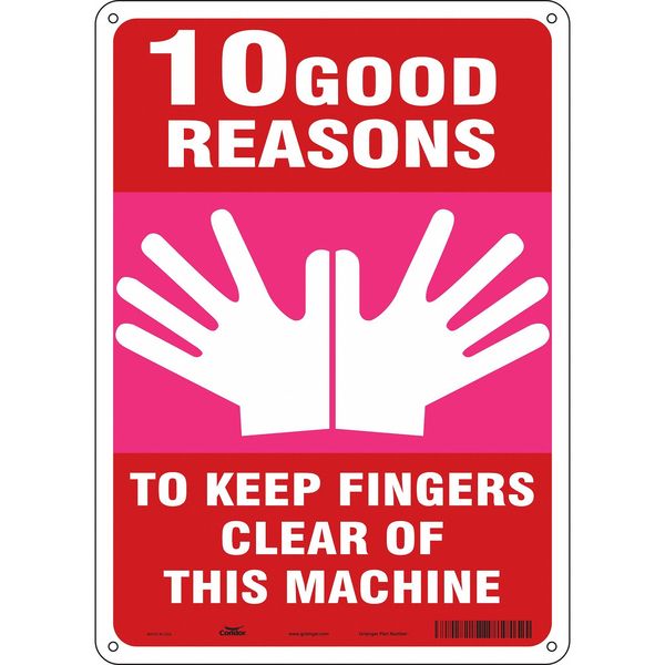 Safety Sign, 14 in Height, 10 in Width, Aluminum, Vertical Rectangle, English, 475A51