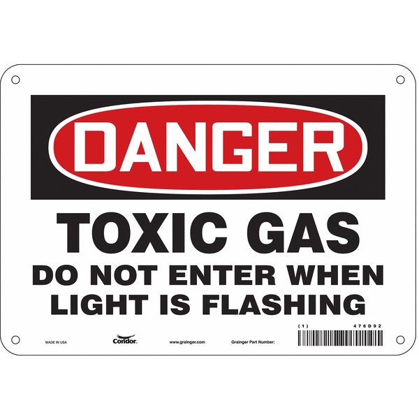 Chemical Sign, 7 in H, 10 in W, Vertical Rectangle, English, 476D92