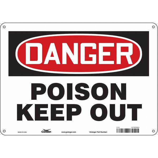 Safety Sign, 10 in Height, 14 in Width, Aluminum, Horizontal Rectangle, English, 476D04