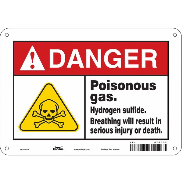 Safety Sign, 7 in Height, 10 in Width, Aluminum, Vertical Rectangle, English, 476D32