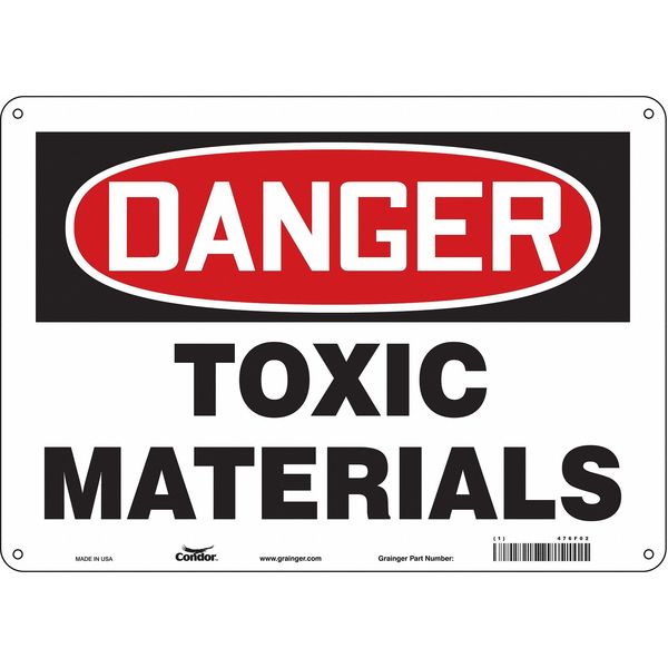 Safety Sign, 10 in Height, 14 in Width, Aluminum, Horizontal Rectangle, English, 476F02