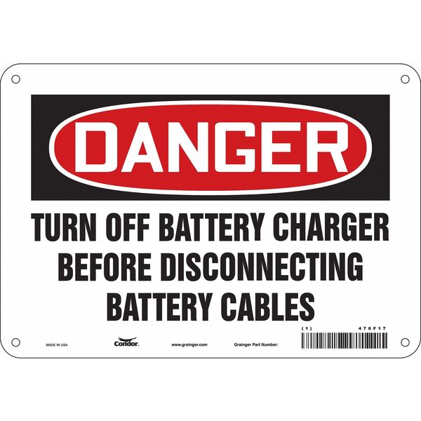 Safety Sign, 7 in Height, 10 in Width, Aluminum, Vertical Rectangle, English, 476F17