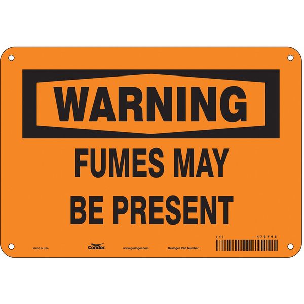 Safety Sign, 7 in Height, 10 in Width, Aluminum, Vertical Rectangle, English, 476F45