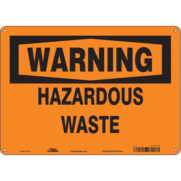 Safety Sign, 10 in Height, 14 in Width, Aluminum, Horizontal Rectangle, English, 476F59