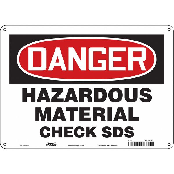 Safety Sign, 10 in Height, 14 in Width, Aluminum, Horizontal Rectangle, English, 476G80