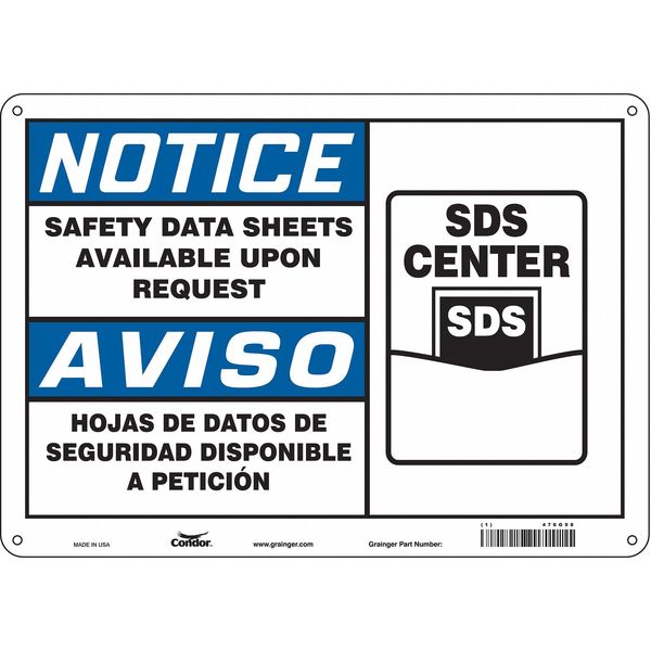 Safety Sign, 10 in x 14 in, Aluminum