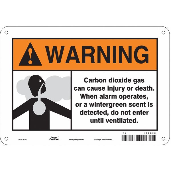 Chemical Sign, 7 in H, 10 in W, Vertical Rectangle, English, 476G02
