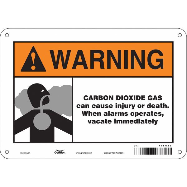 Chemical Sign, 7 in H, 10 in W, Vertical Rectangle, English, 476G12