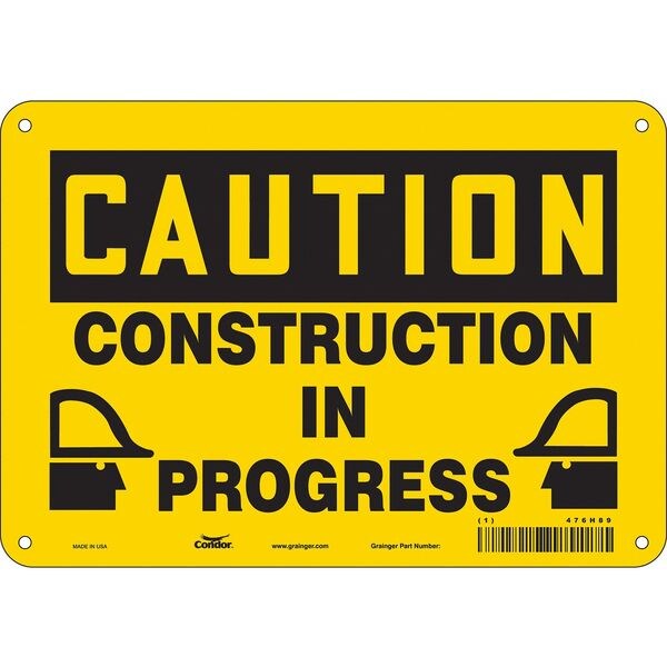 Safety Sign, 7 in Height, 10 in Width, Aluminum, Vertical Rectangle, English, 476H89