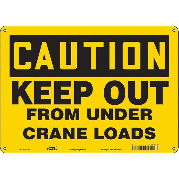 Safety Sign, 10 in Height, 14 in Width, Polyethylene, Horizontal Rectangle, English, 476J18