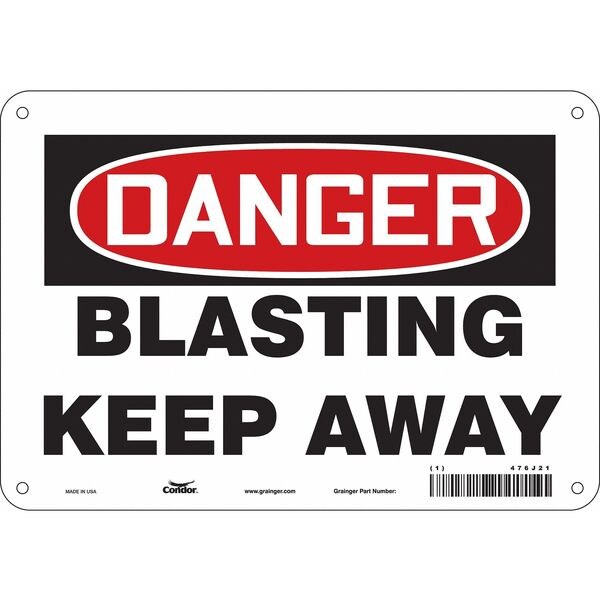 Safety Sign, 7 in Height, 10 in Width, Aluminum, Vertical Rectangle, English, 476J21
