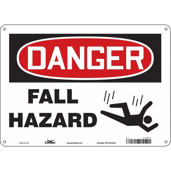 Safety Sign, 10 in Height, 14 in Width, Aluminum, Horizontal Rectangle, English, 476K87