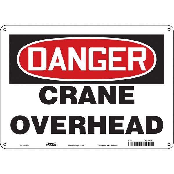 Safety Sign, 10 in Height, 14 in Width, Aluminum, Horizontal Rectangle, English, 476K52