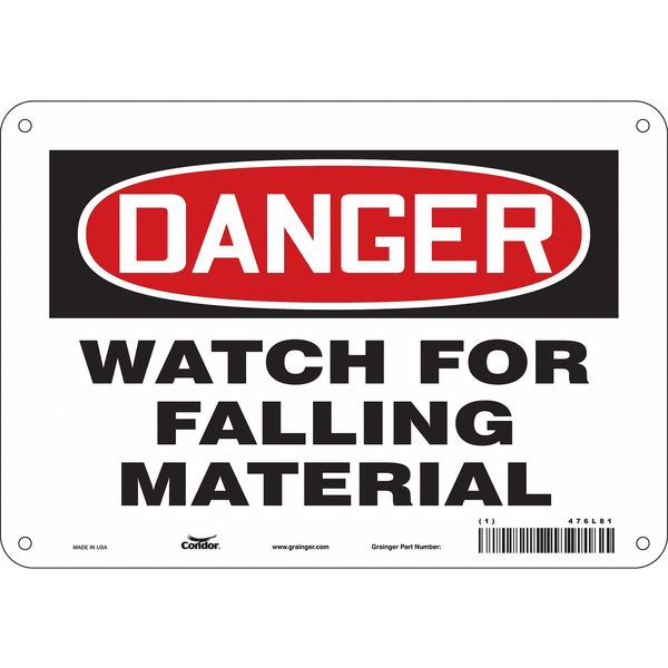 Safety Sign, 7 in Height, 10 in Width, Aluminum, Vertical Rectangle, English, 476L81