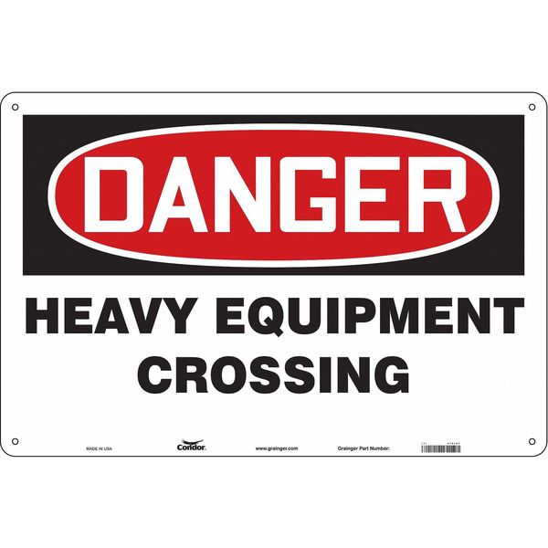 Safety Sign, 24 in Height, 36 in Width, Aluminum, Horizontal Rectangle, English