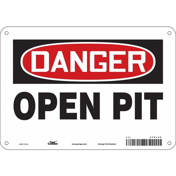 Safety Sign, 7 in Height, 10 in Width, Aluminum, Vertical Rectangle, English, 476L32