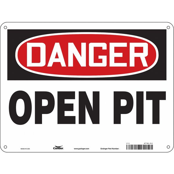 Safety Sign, 18 in Height, 24 in Width, Aluminum, Horizontal Rectangle, English