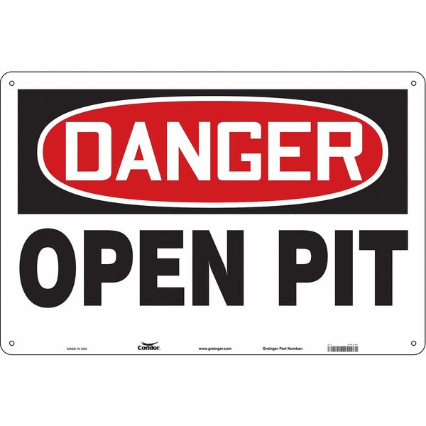 Safety Sign, 24 in H, 36 in W, Aluminum, Horizontal Rectangle, English, 476L35
