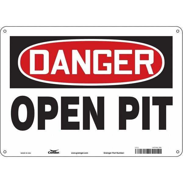 Safety Sign, 10 in Height, 14 in Width, Polyethylene, Horizontal Rectangle, English, 476L39