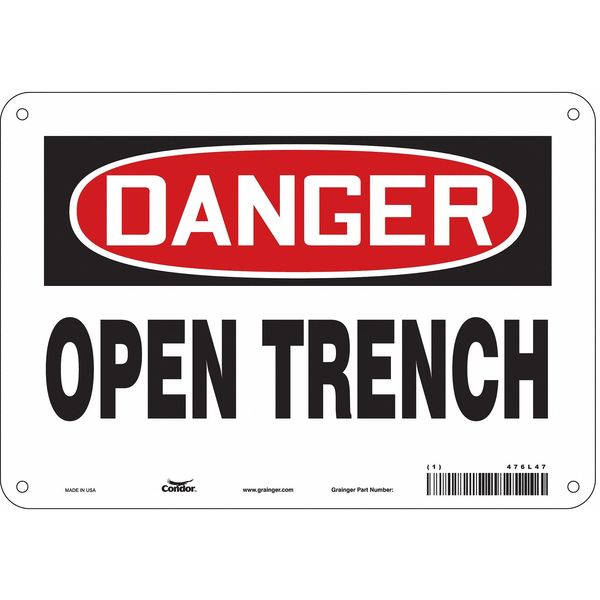 Safety Sign, 7 in Height, 10 in Width, Aluminum, Vertical Rectangle, English, 476L47