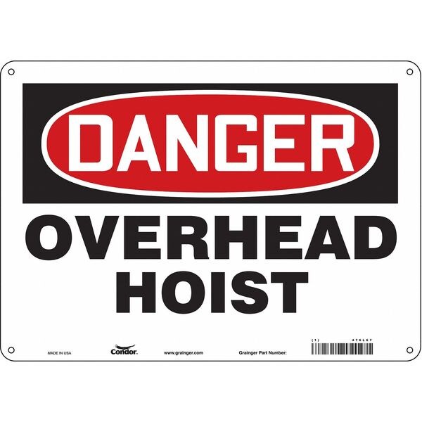 Safety Sign, 10 in Height, 14 in Width, Aluminum, Horizontal Rectangle, English, 476L67