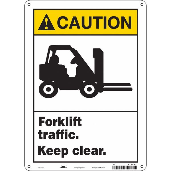 Safety Sign, 14 in Height, 10 in Width, Aluminum, Vertical Rectangle, English, 476N83