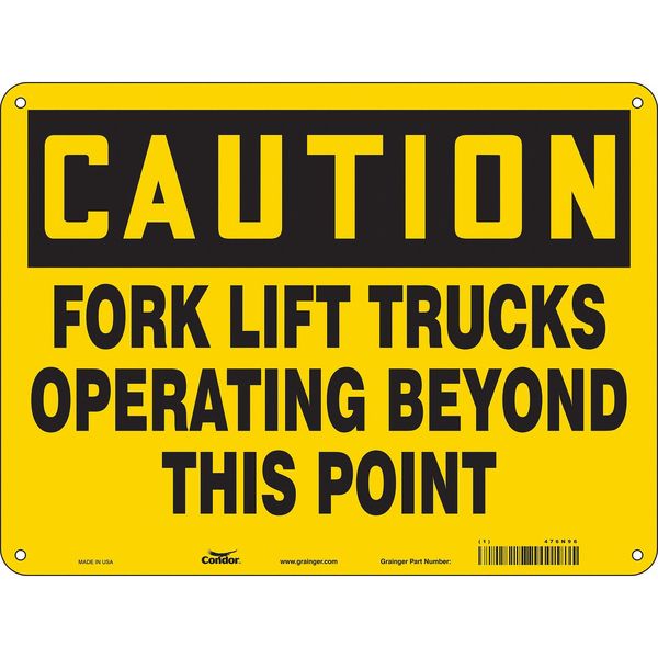 Safety Sign, 18 in H, 24 in W, Aluminum, Horizontal Rectangle, English, 476N96