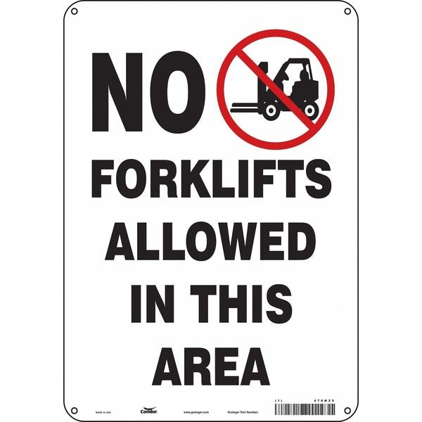 Safety Sign, 10 in Height, 7 in Width, Aluminum, Horizontal Rectangle, English, 476N25