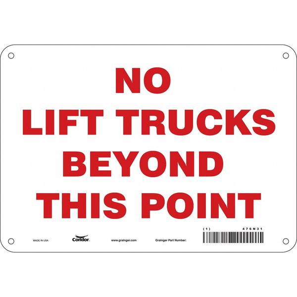Safety Sign, 7 in Height, 10 in Width, Aluminum, Vertical Rectangle, English, 476N31