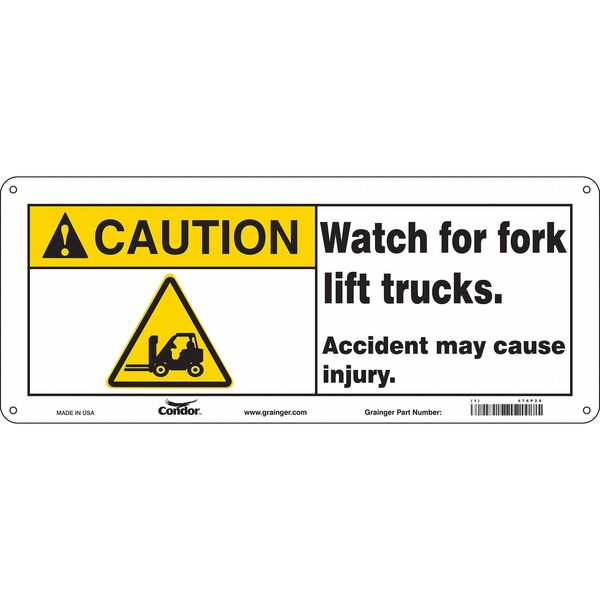 Safety Sign, 7 in H, 17 in W, Aluminum, Vertical Rectangle, English, 476P28