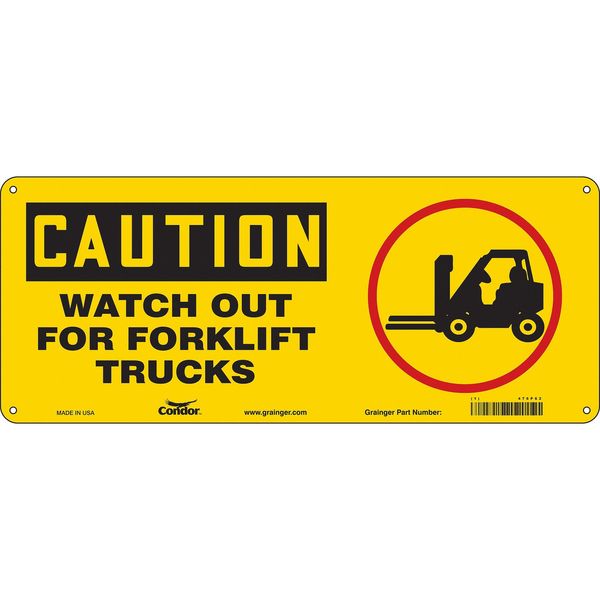 Safety Sign, 7 in H, 17 in W, Aluminum, Vertical Rectangle, English, 476P62