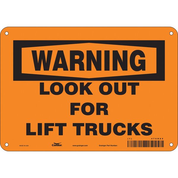 Safety Sign, 7 in Height, 10 in Width, Aluminum, Vertical Rectangle, English, 476R85