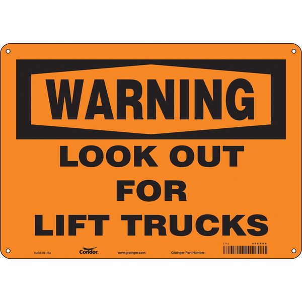 Safety Sign, 10 in Height, 14 in Width, Aluminum, Horizontal Rectangle, English, 476R86