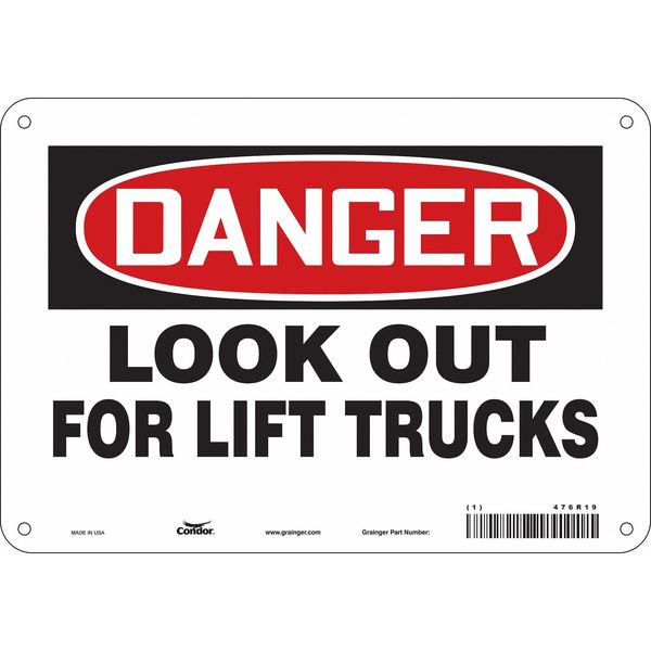 Safety Sign, 7 in Height, 10 in Width, Aluminum, Vertical Rectangle, English, 476R19