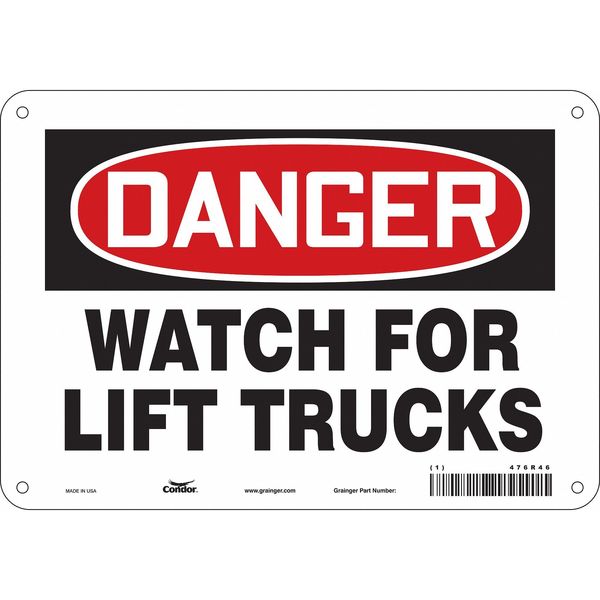 Safety Sign, 7 in Height, 10 in Width, Aluminum, Vertical Rectangle, English, 476R46