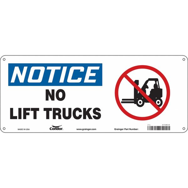 Safety Sign, 7 in H, 17 in W, Aluminum, Vertical Rectangle, English, 476R58
