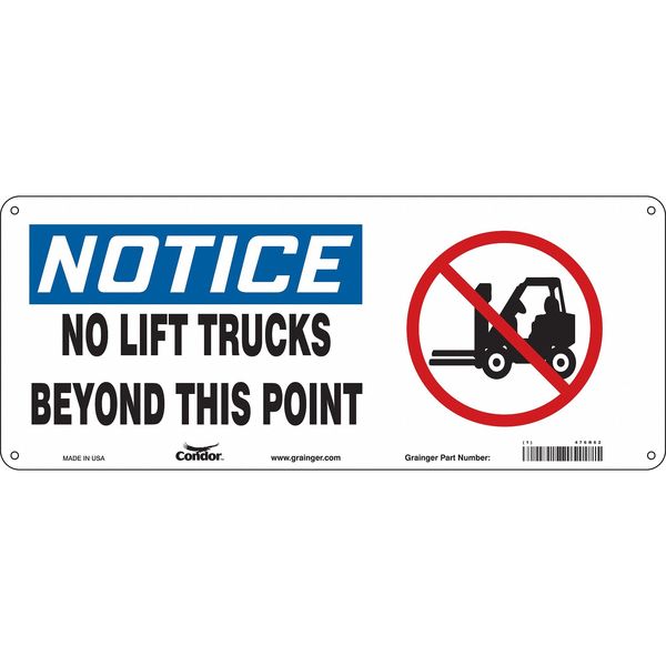 Safety Sign, 7 in H, 17 in W, Aluminum, Vertical Rectangle, English, 476R62